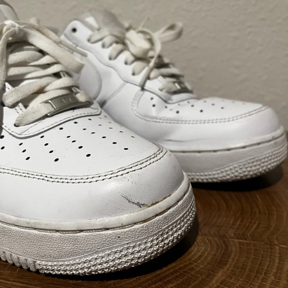 White/White Nike Air Force 1, size 10 - Picture 3 of 8